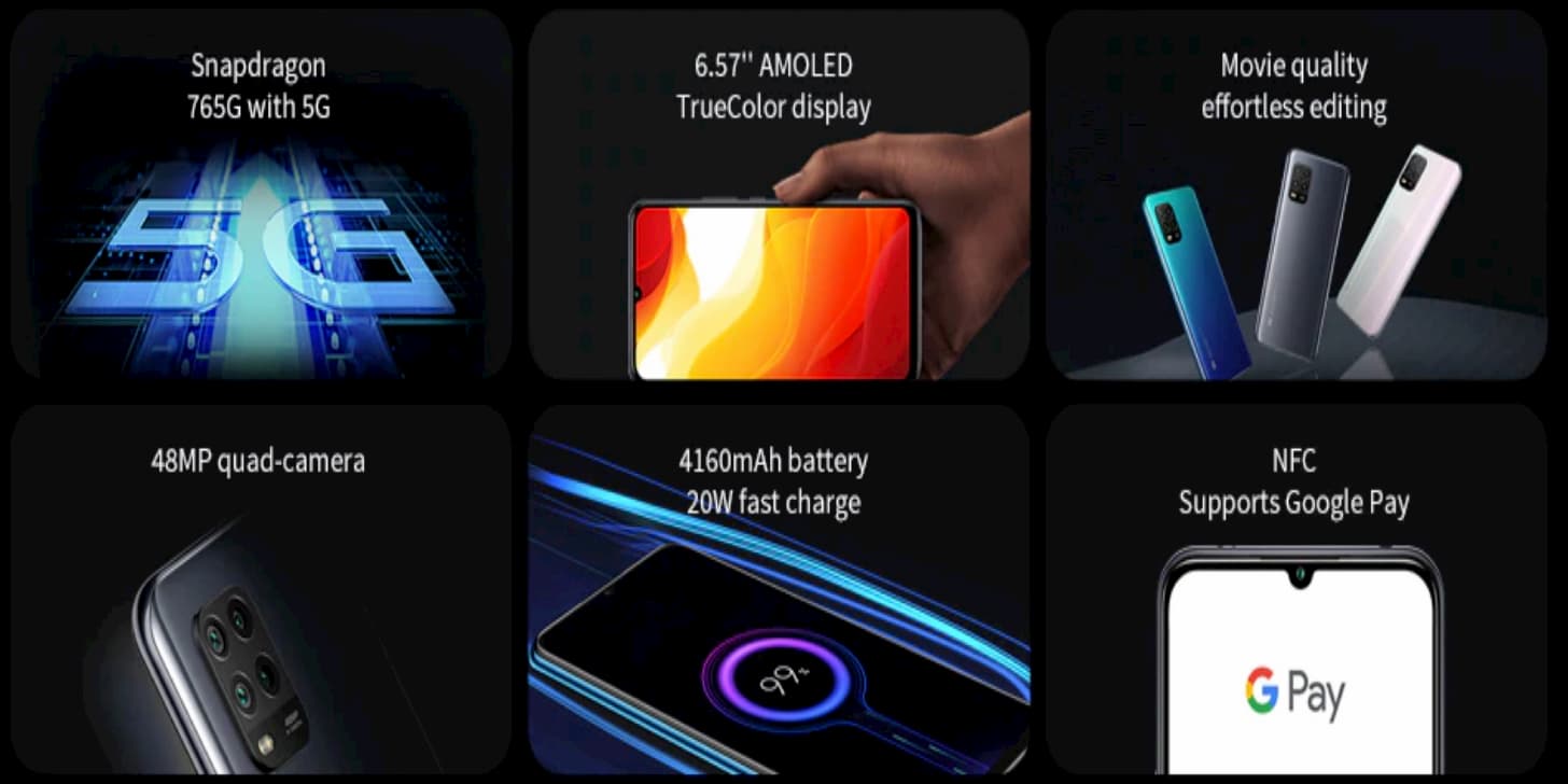 Xiaomi новинки на Алиэкспресс характеристики Xiaomi Mi 10 Lite 5G.