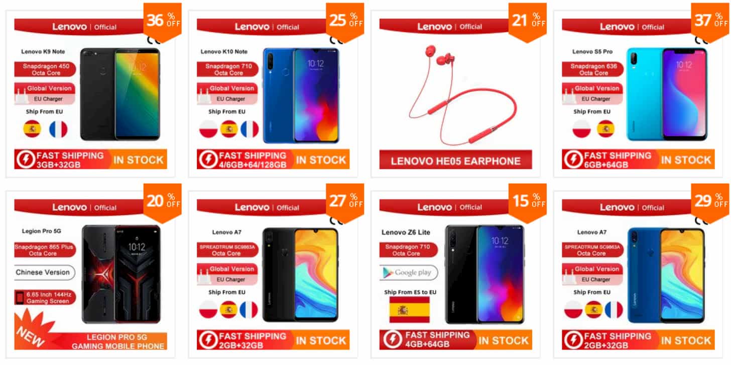 купоны от Lenovo Official Store на Алиэкспресс