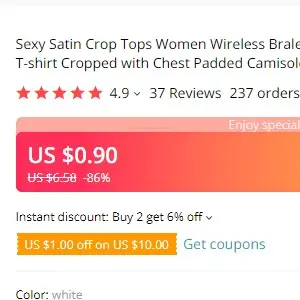 Get discount on goods with high rating