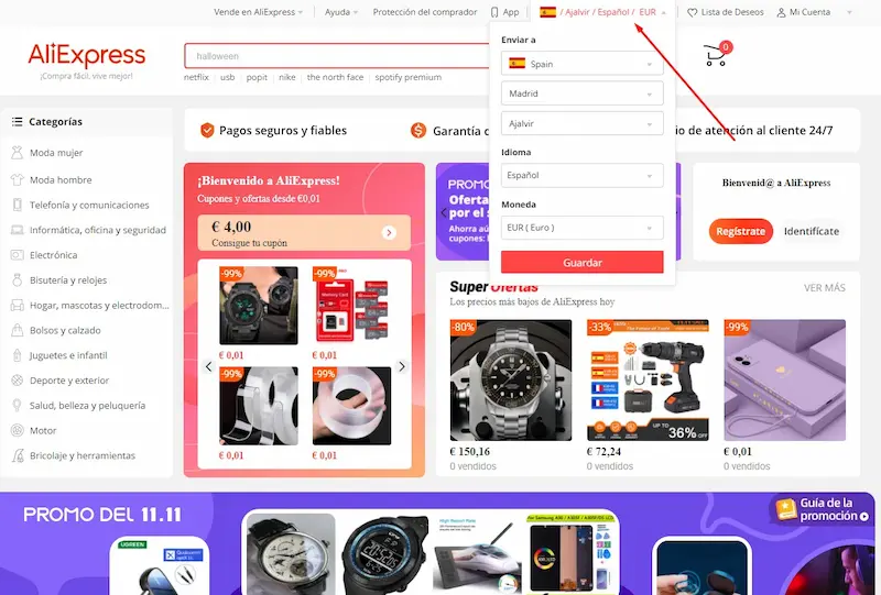 Aliexpress en español en euros