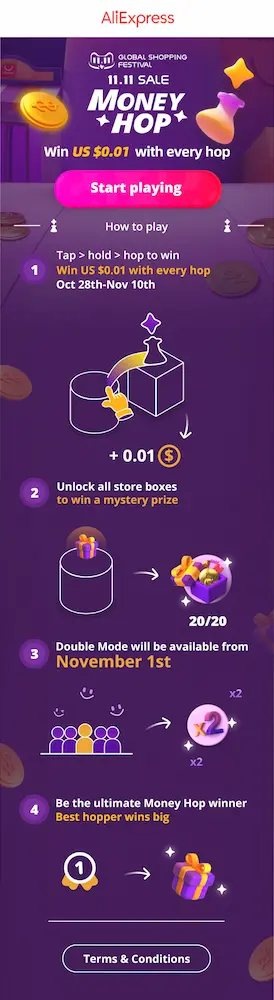 Rules of the game Money Hope on double eleven