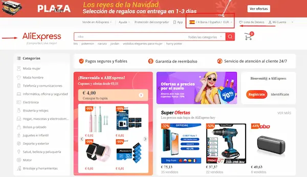 AliExpress Madrid catálogo