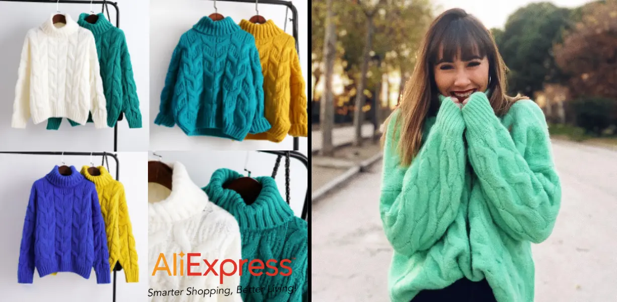 Aitana in a mint sweater
