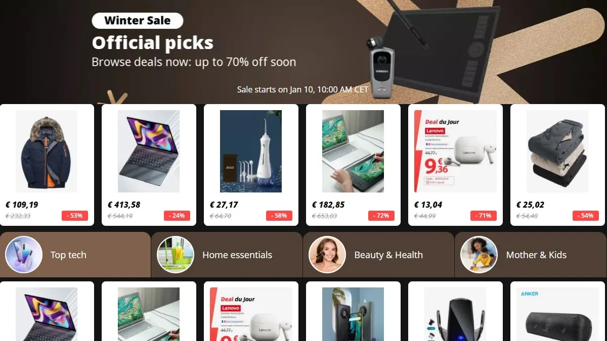 AliExpress Winter Sale (new year sale) 2022