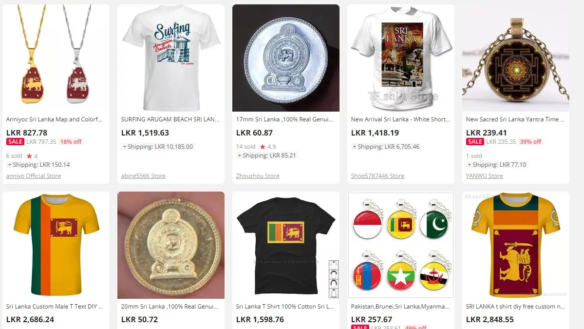 Goods for Sri Lanka on Aliexpress