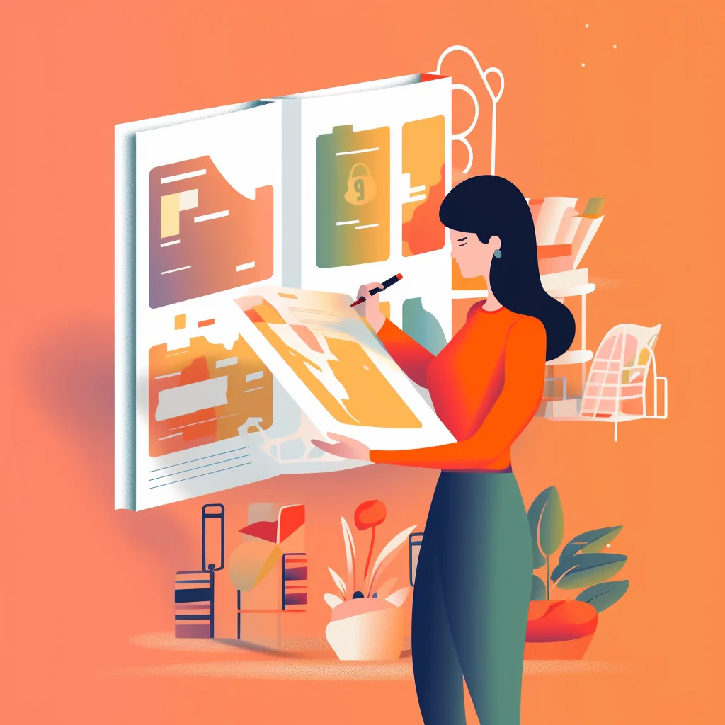 Shopper browsing through an illustrated guidebook of AliExpress shopping tips