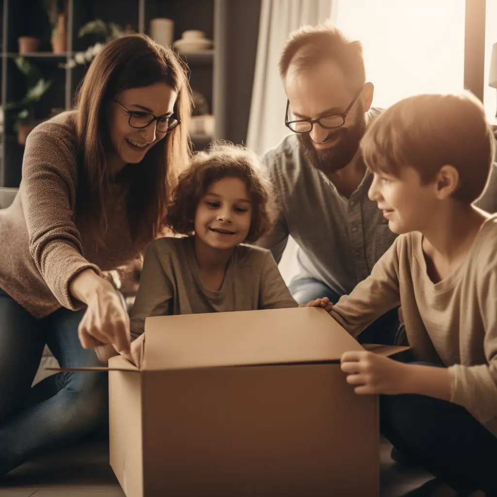 After participating in the sale on AliExpress, the family unpacks the box with the purchase