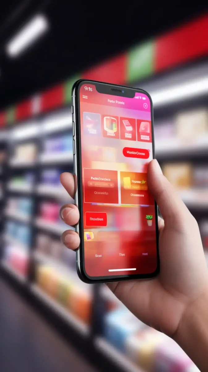 Smartphone exibindo o aplicativo AliExpress na ilustração da mão do usuário
