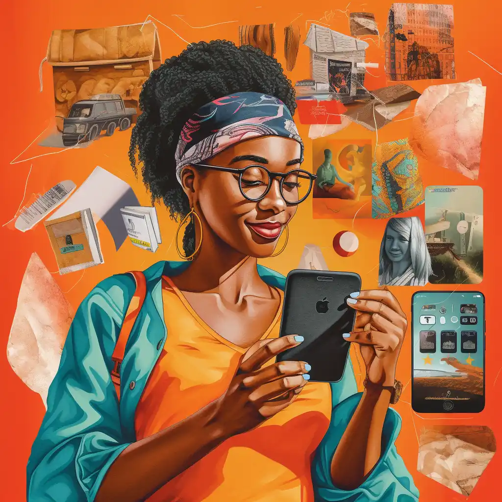 Uma mulher olha o calendário de vendas do AliExpress em Moçambique