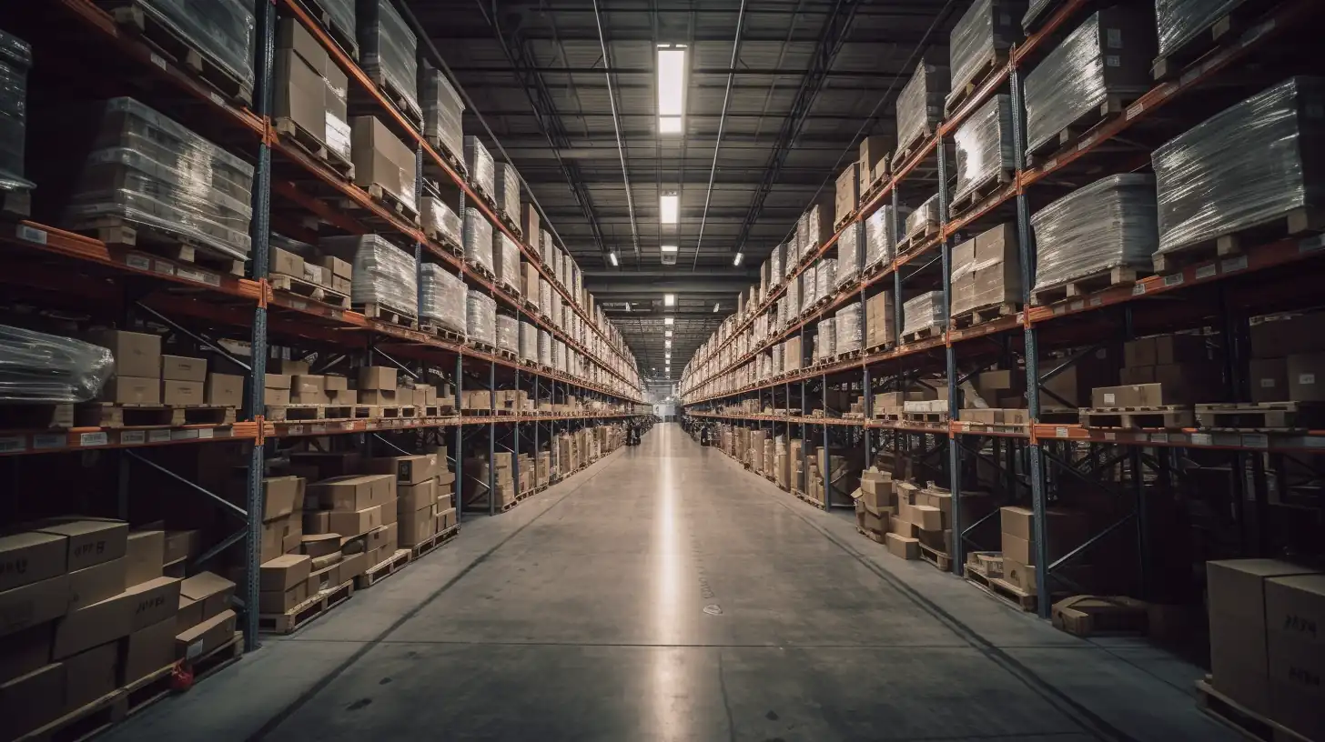 AliExpress UK warehouse with parcels