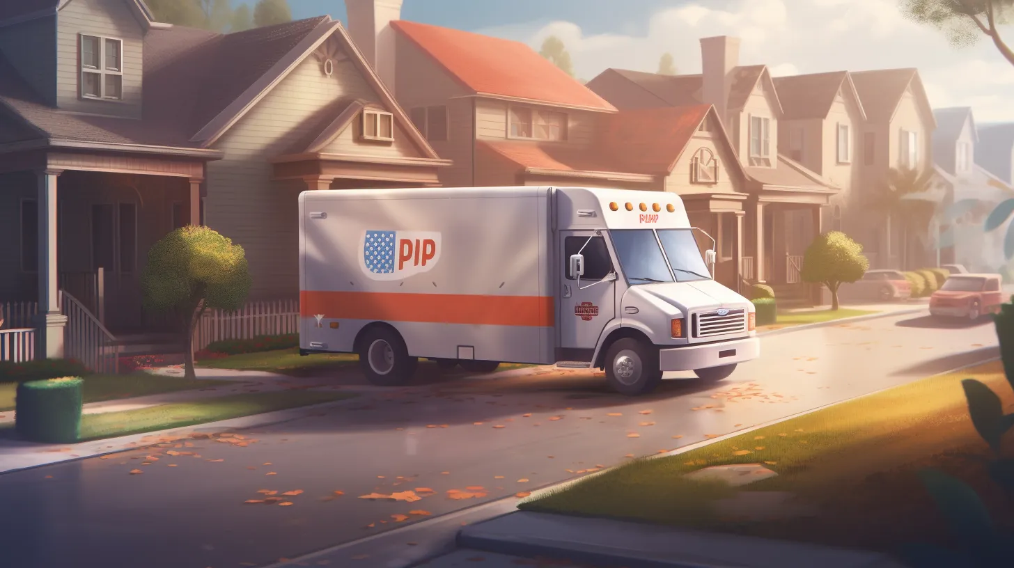 AliExpress USA delivery truck in suburbia