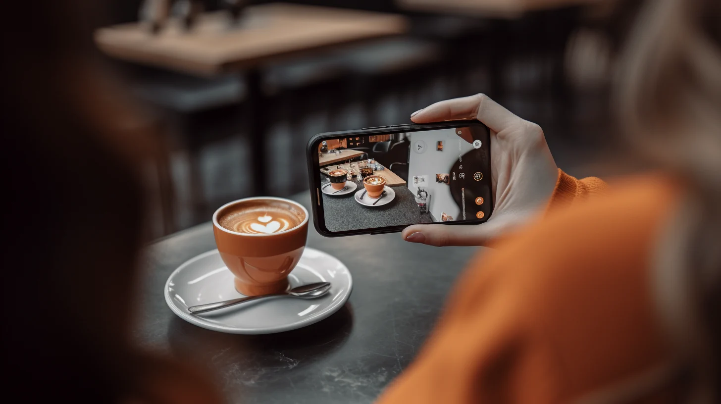 UK customer using AliExpress app in a café