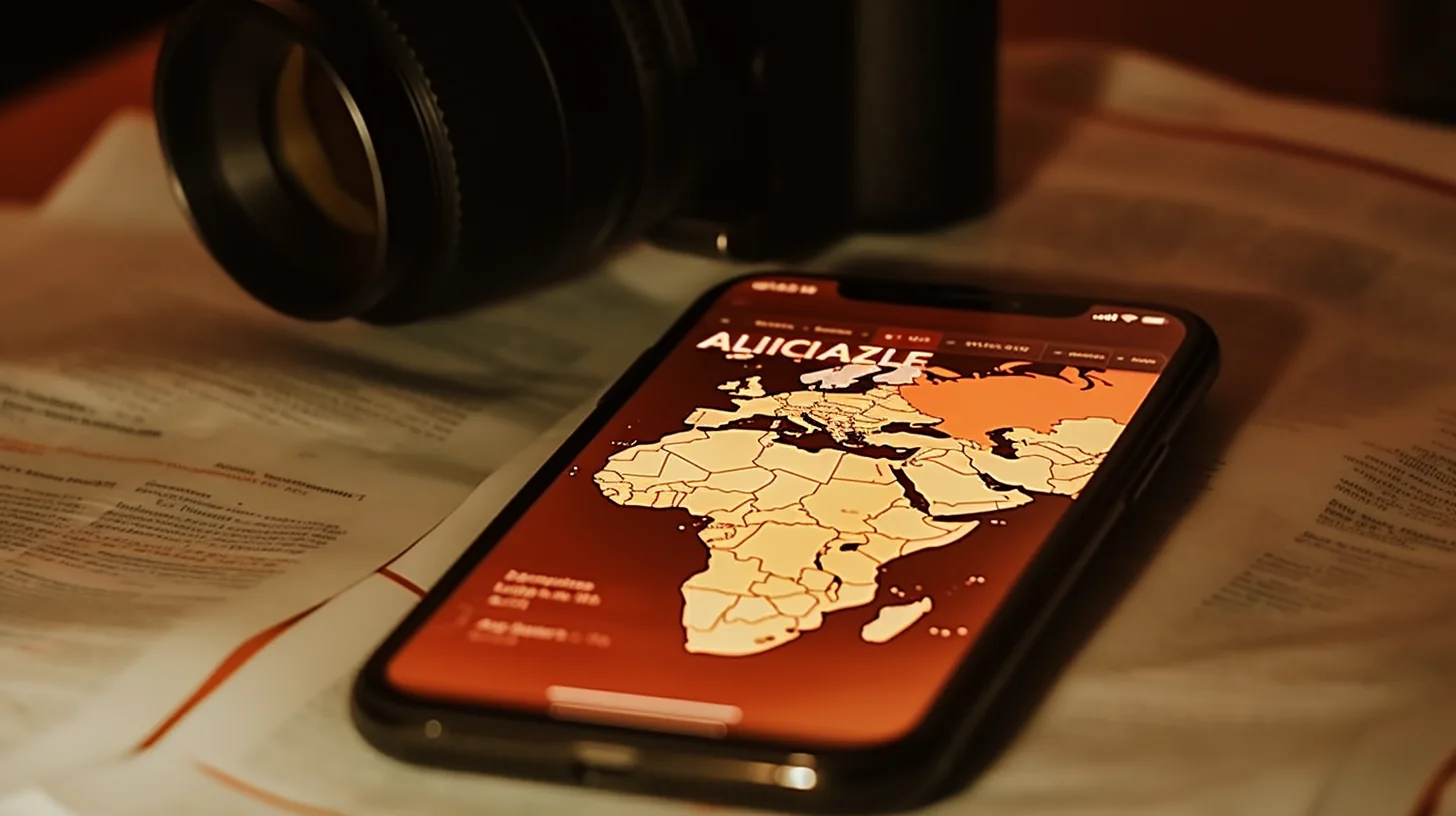 AliExpress App on Smartphone with Map of Angola