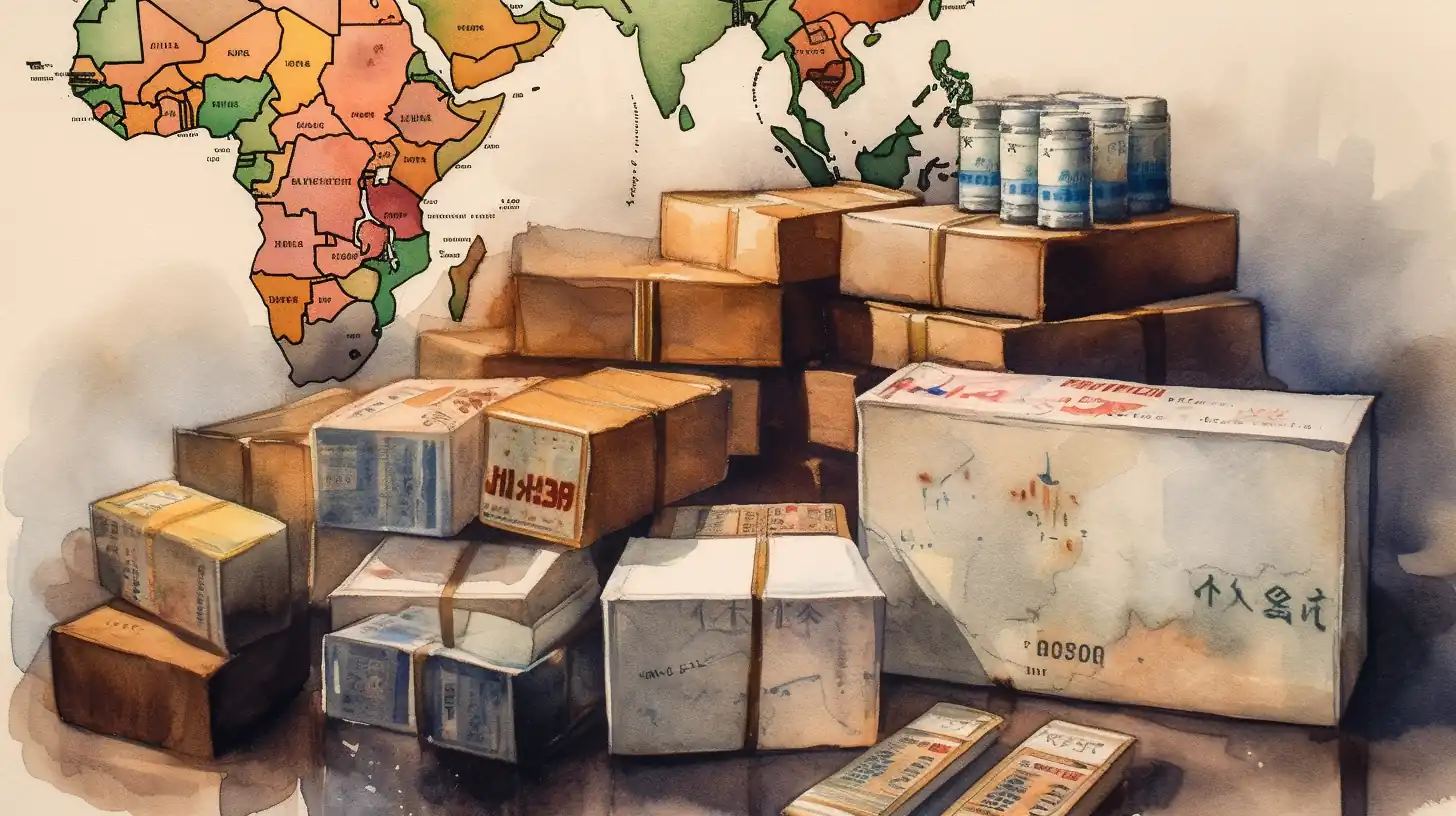 AliExpress Product Boxes with Angolan Currency