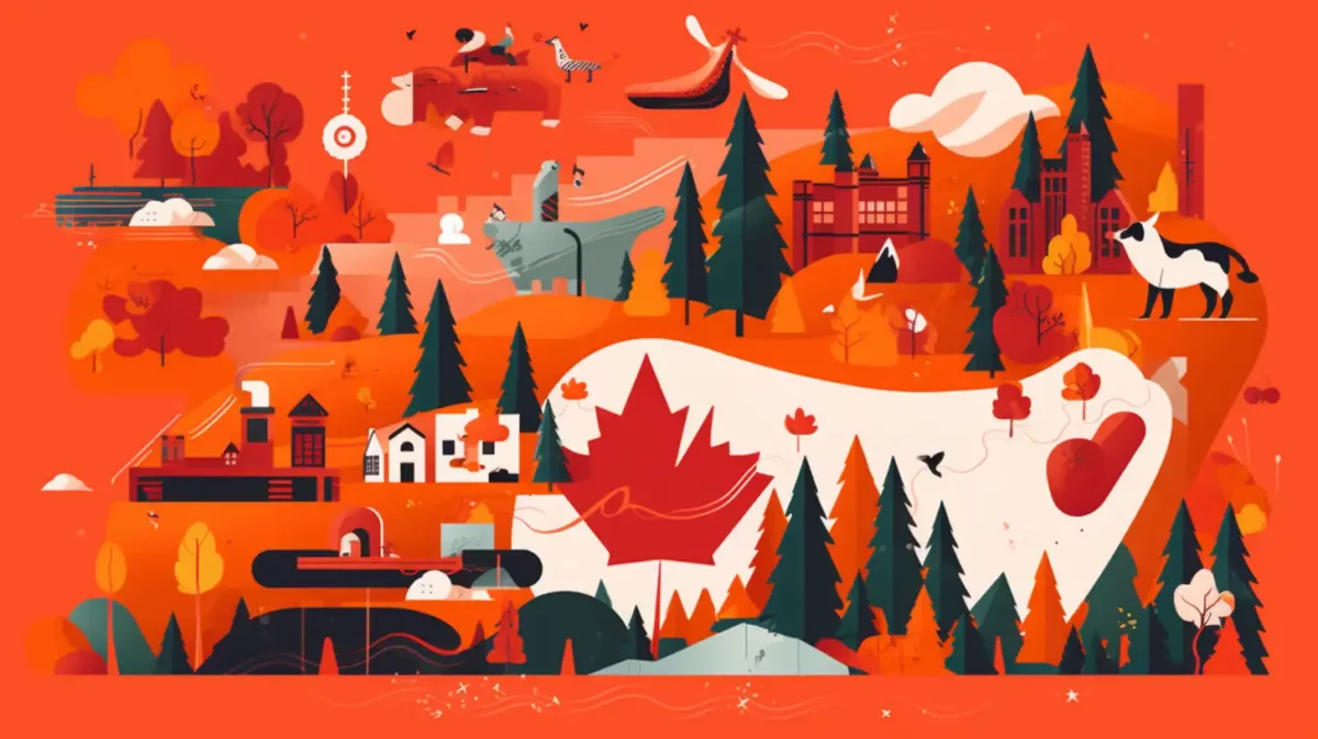 AliExpress logo on a map of Canada