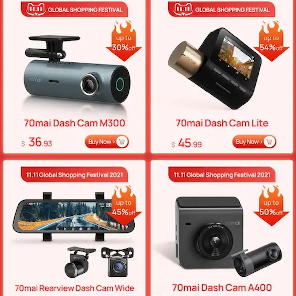 70mai Official Store on AliExpress Homepage Snapshot